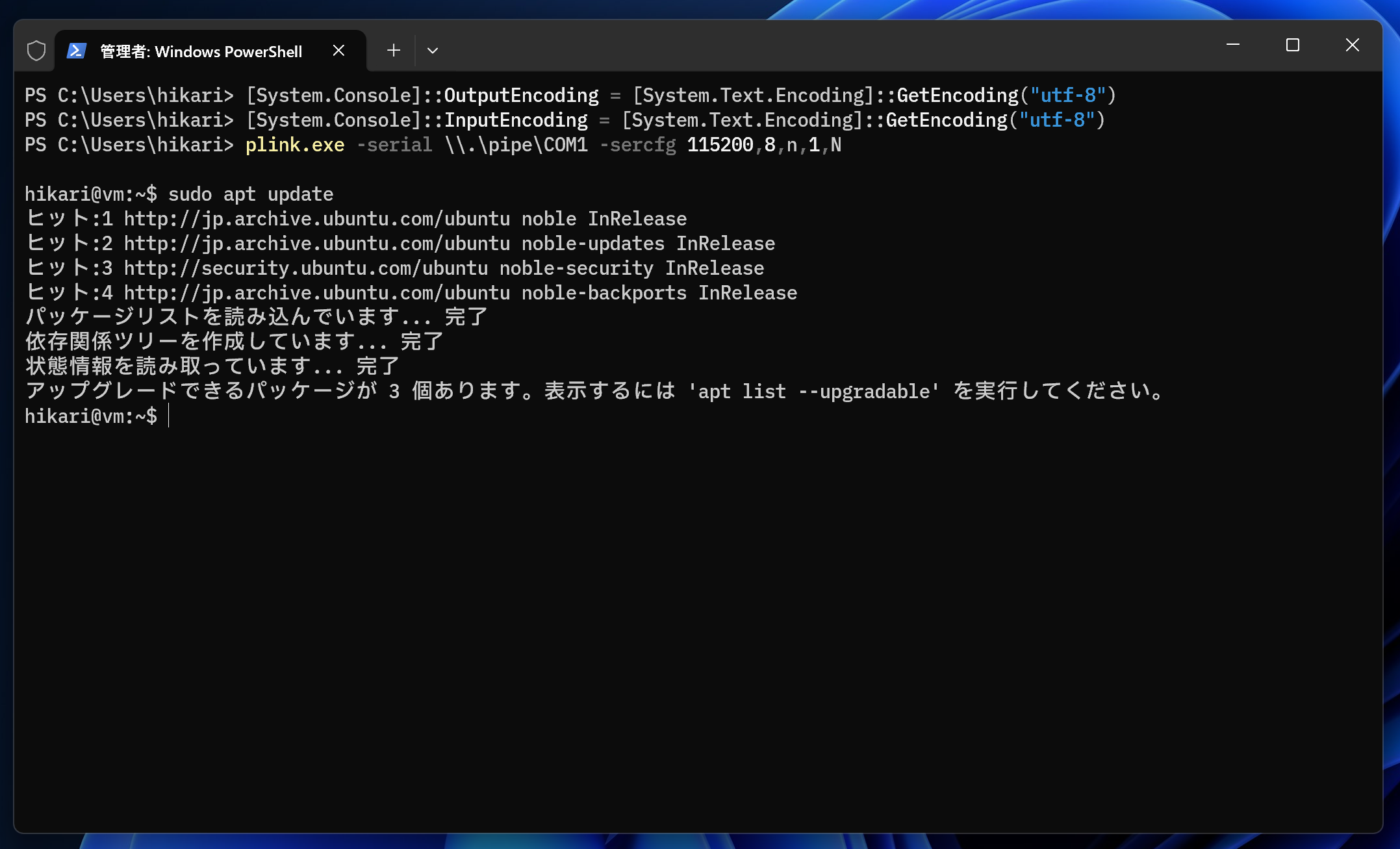 從 Windows Terminal 上的 plink.exe 連線到 Hyper-V 上 Ubuntu 的序列埠